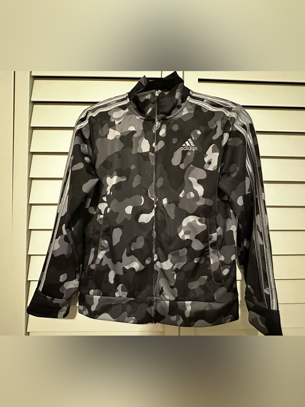 Adidas Black & White Logo Jacket- Regular Fit